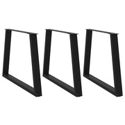 Dining table legs 3 pcs V-shaped 90x(72-73.3) cm steel black