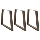 Dining table legs 3 pcs V-shaped 90x(72-73.3) cm steel natural
