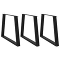 Eettafelpoten 3 st V-vormig 100x(72-73,3) cm staal zwart