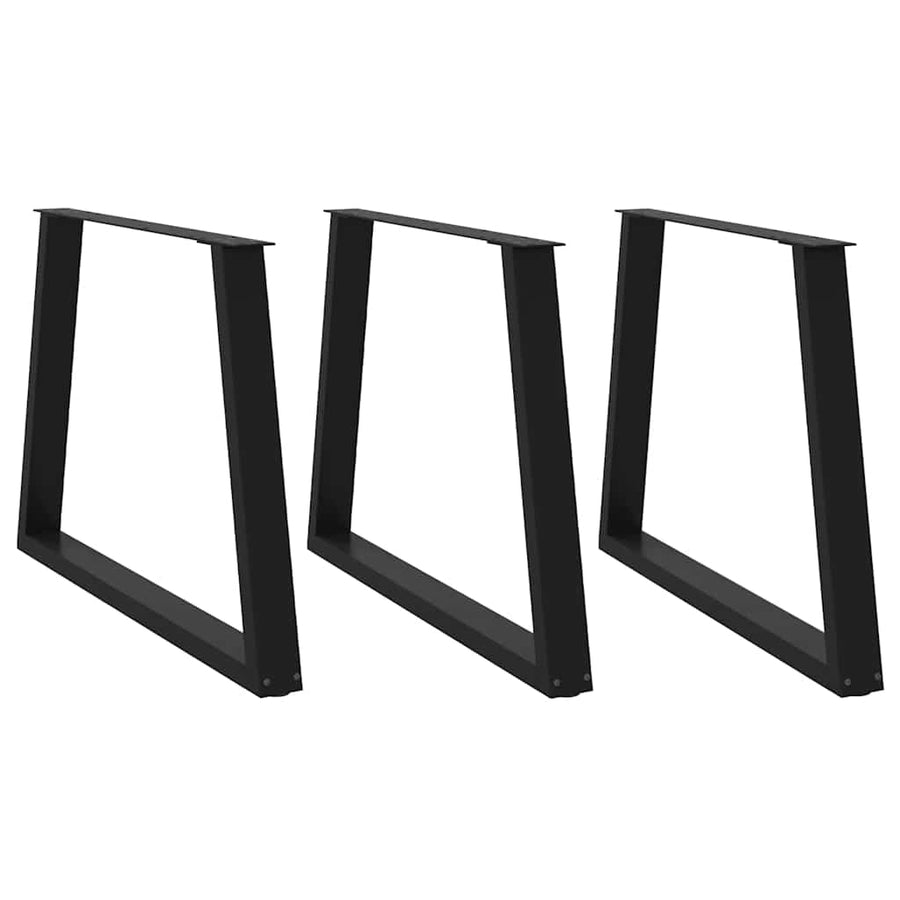 Eettafelpoten 3 st V-vormig 100x(72-73,3) cm staal zwart