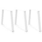 Dining Table Legs 3 pcs V-shaped 100x(72-73.3) cm steel white