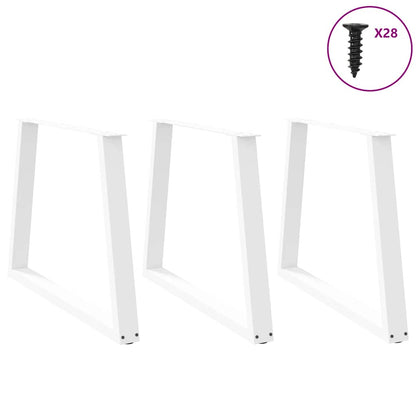 Eettafelpoten 3 st V-vormig 100x(72-73,3) cm staal wit