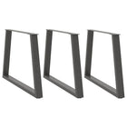 Dining Table Legs 3 pcs V-shaped 100x(72-73.3) cm steel anthracite