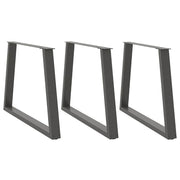 Eettafelpoten 3 st V-vormig 100x72-73,3 cm staal antraciet