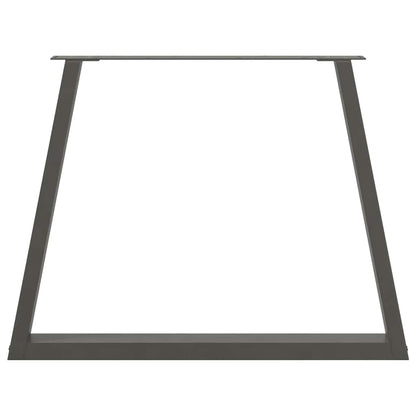 Eettafelpoten 3 st V-vormig 100x(72-73,3) cm staal antraciet