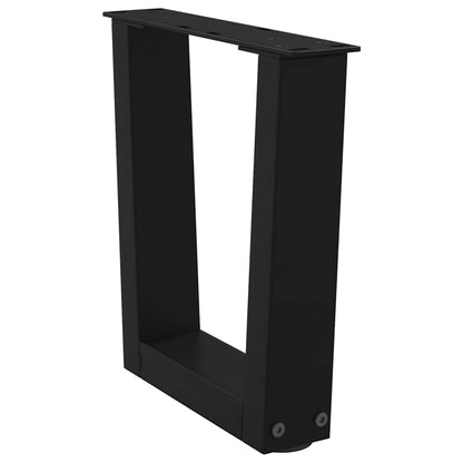 Eettafelpoten 2 st V-vormig 30x(30-31,3) cm staal zwart