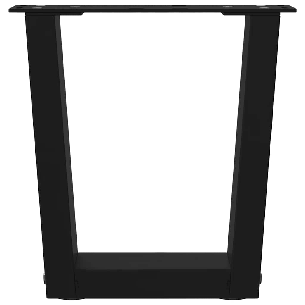 Eettafelpoten 2 st V-vormig 30x(30-31,3) cm staal zwart