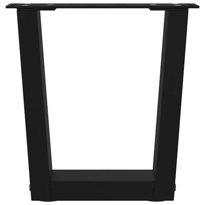 Eettafelpoten 2 st V-vormig 30x(30-31,3) cm staal zwart