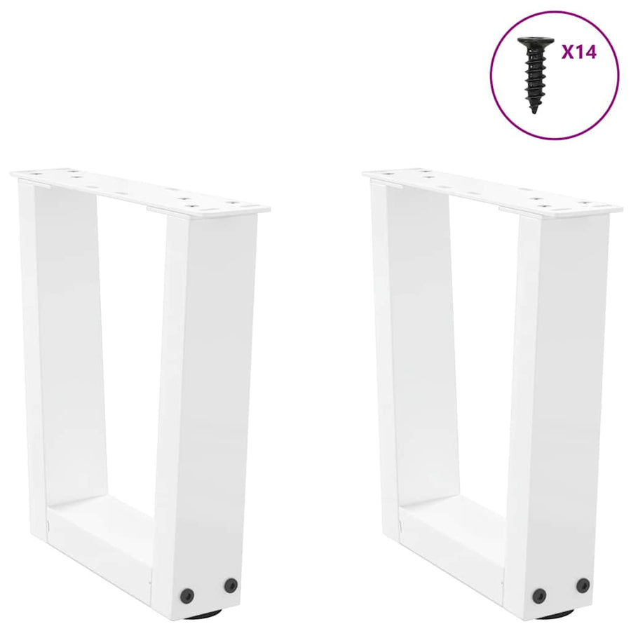 Eettafelpoten 2 st V-vormig 30x(30-31,3) cm staal wit