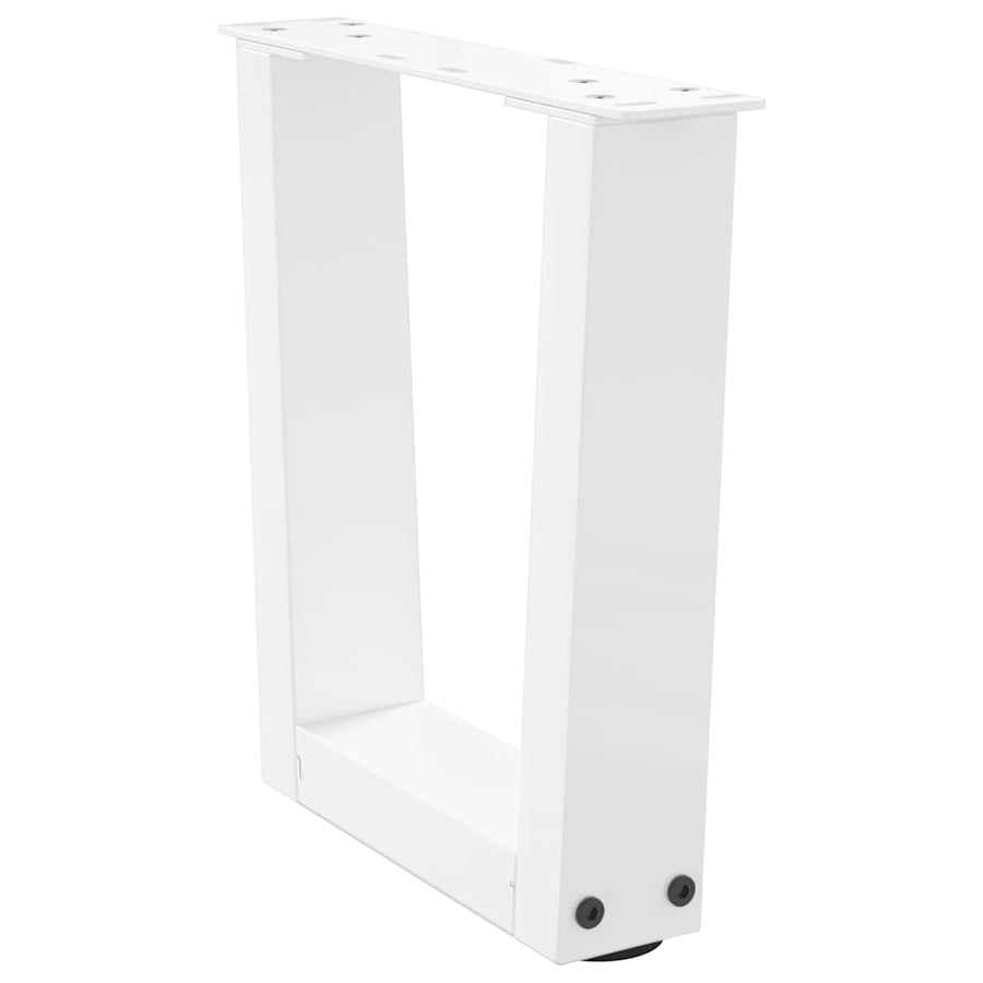 Eettafelpoten 2 st V-vormig 30x(30-31,3) cm staal wit