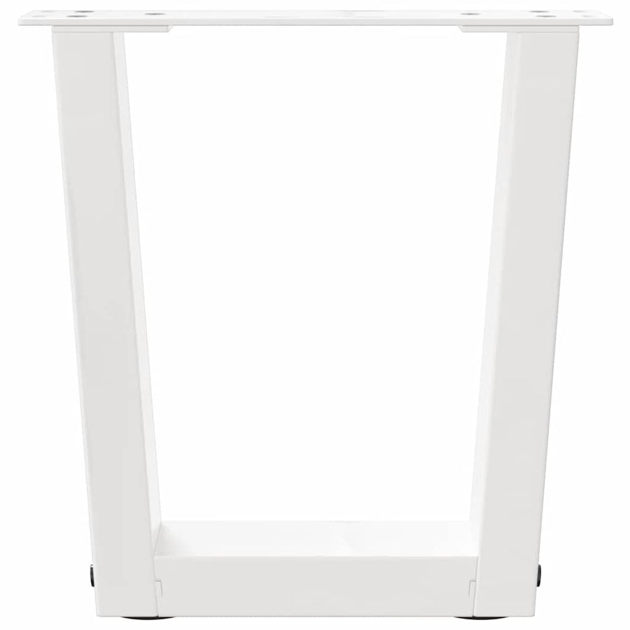 Eettafelpoten 2 st V-vormig 40x(30-31,3) cm staal wit