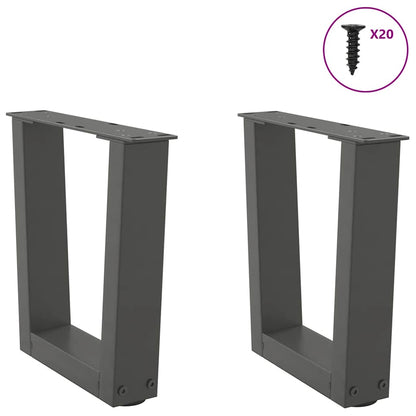 Eettafelpoten 2 st V-vormig 40x(30-31,3) cm staal antraciet