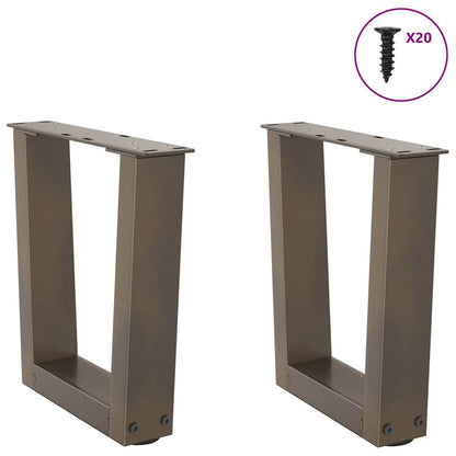 Eettafelpoten 2 st V-vormig 40x(30-31,3) cm staal naturel