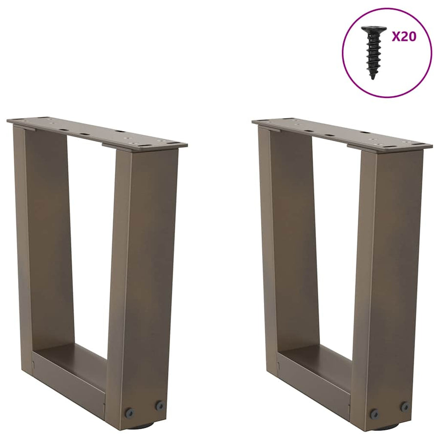 Eettafelpoten 2 st V-vormig 40x(30-31,3) cm staal naturel