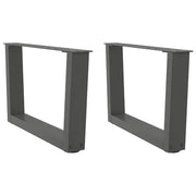 Tafelpoten 2 st V-vormig 50x30 cm staal antraciet
