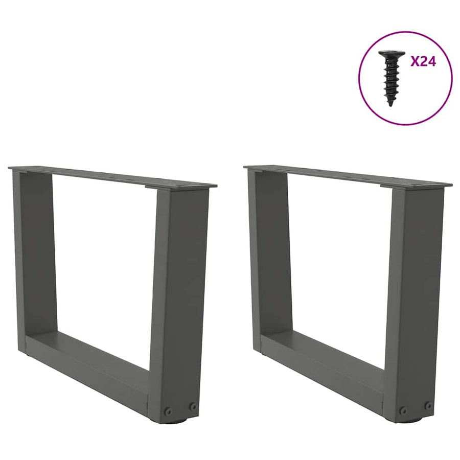 Eettafelpoten 2 st V-vormig 50x(30-31,3) cm staal antraciet