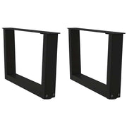 Tafelpoten 2 st V-vormig 60x30 cm staal zwart