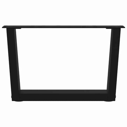Eettafelpoten 2 st V-vormig 60x(30-31,3) cm staal zwart