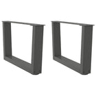 Tafelpoten 2 st V-vormig 60x30 cm staal antraciet