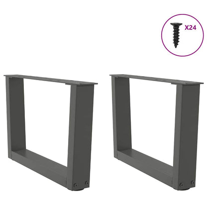 Eettafelpoten 2 st V-vormig 60x(30-31,3) cm staal antraciet