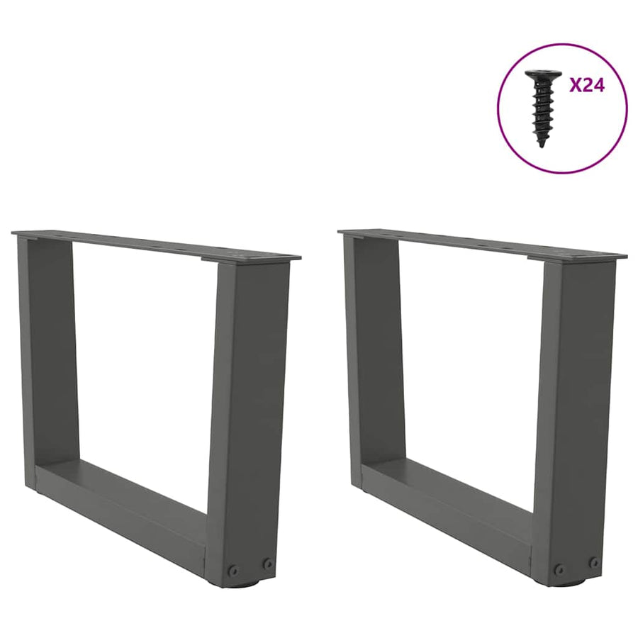 Eettafelpoten 2 st V-vormig 60x(30-31,3) cm staal antraciet