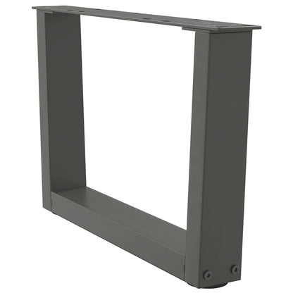 Eettafelpoten 2 st V-vormig 60x(30-31,3) cm staal antraciet