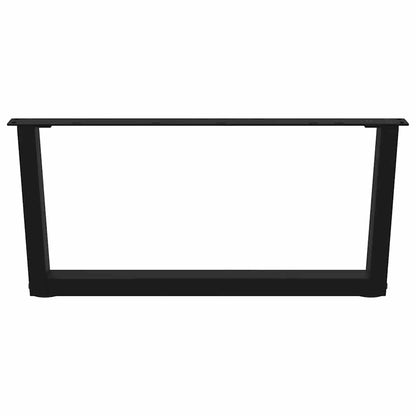 Eettafelpoten 2 st V-vormig 70x(30-31,3) cm staal zwart