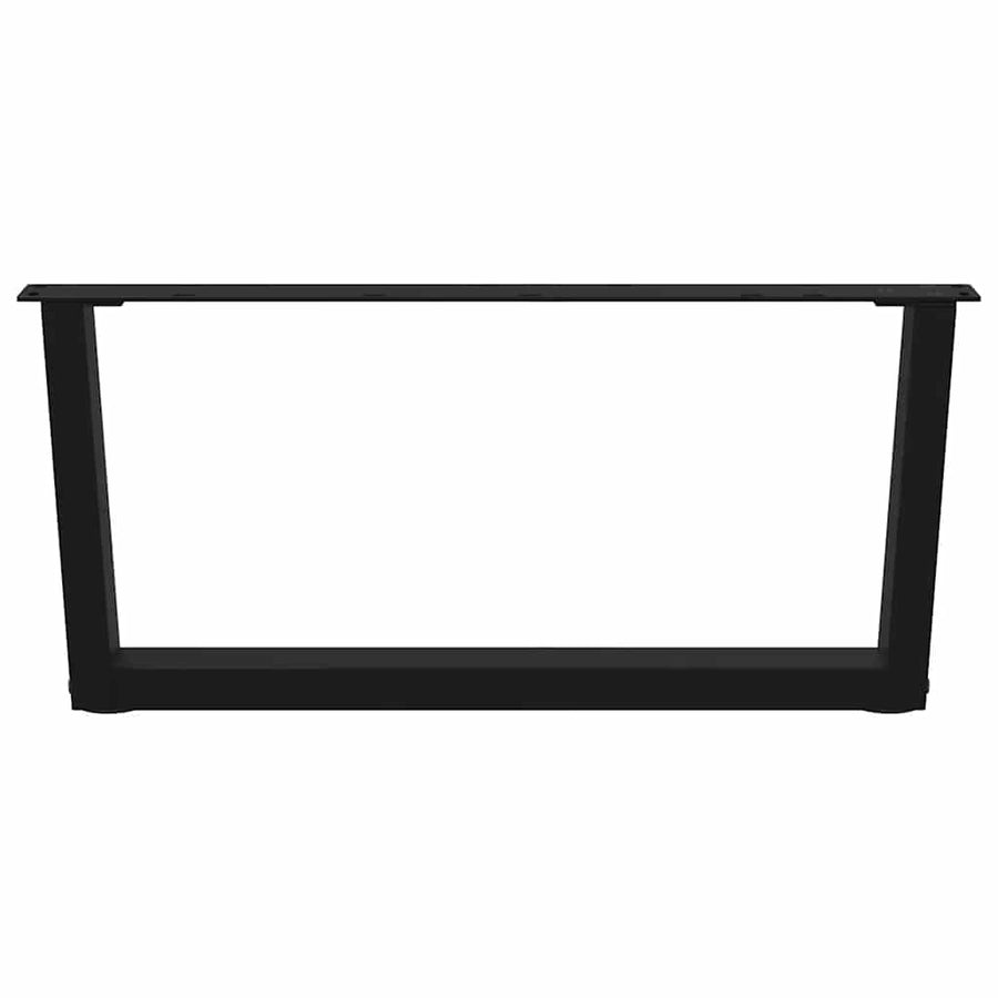 Eettafelpoten 2 st V-vormig 70x(30-31,3) cm staal zwart