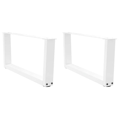Eettafelpoten 2 st V-vormig 70x(30-31,3) cm staal wit