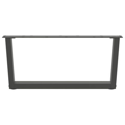 Eettafelpoten 2 st V-vormig 70x(30-31,3) cm staal antraciet