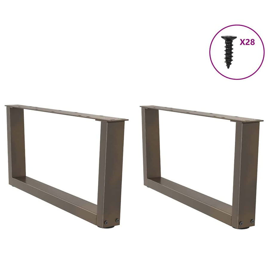 Eettafelpoten 2 st V-vormig 70x(30-31,3) cm staal naturel