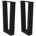 Salontafelpoten 2 st V-vormig 28x(42-43,3) cm staal zwart