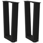 Coffee table legs 2 pcs V-shaped 28x(42-43.3) cm steel black