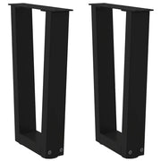 Coffee table legs 2 pcs V-shaped 28x(42-43.3) cm steel black