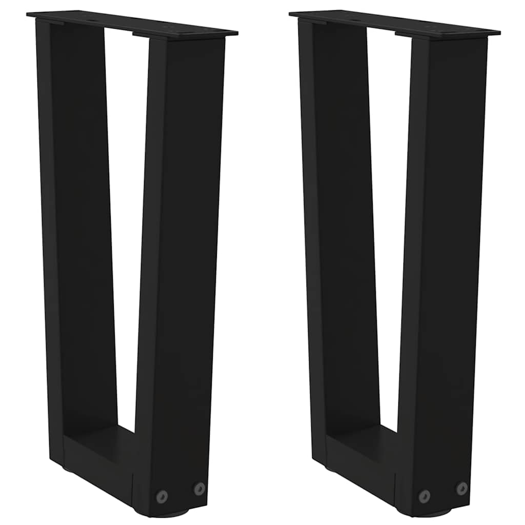 Eettafelpoten 2 st V-vormig 28x(42-43,3) cm staal zwart
