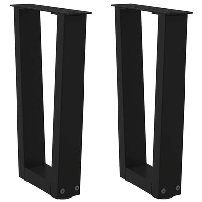 Eettafelpoten 2 st V-vormig 28x(42-43,3) cm staal zwart