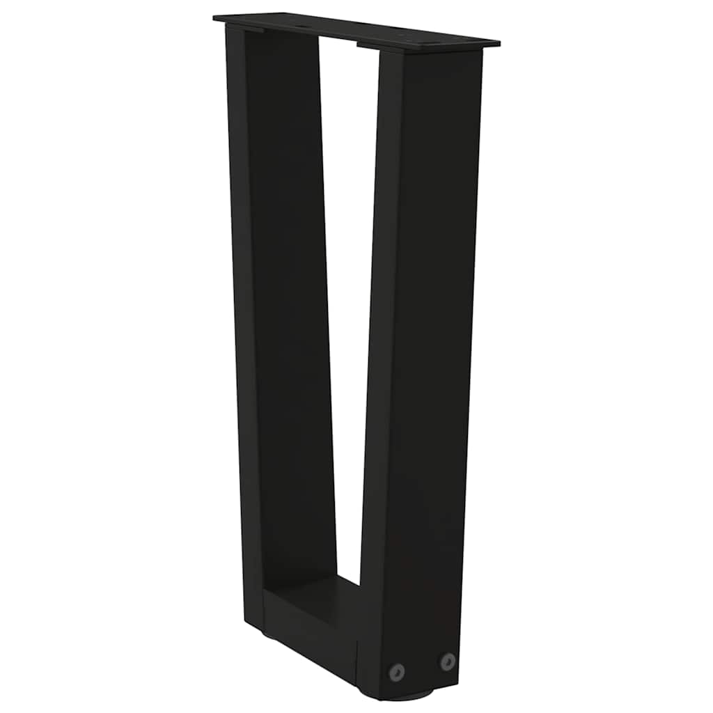 Eettafelpoten 2 st V-vormig 28x(42-43,3) cm staal zwart
