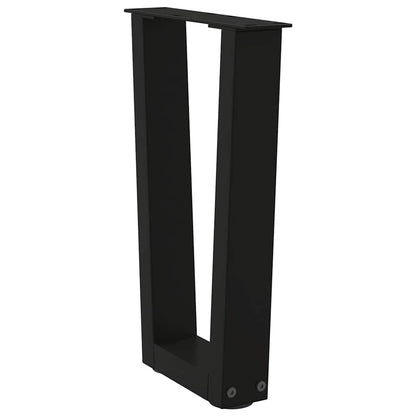 Eettafelpoten 2 st V-vormig 28x(42-43,3) cm staal zwart