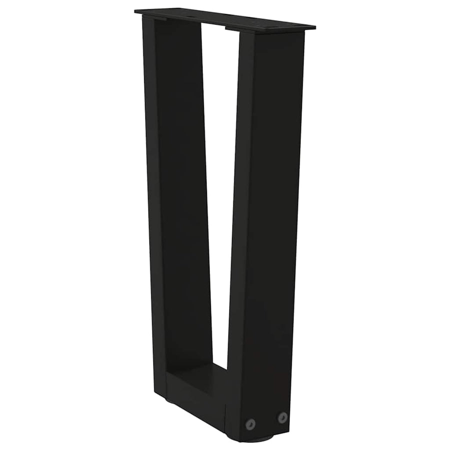 Eettafelpoten 2 st V-vormig 28x(42-43,3) cm staal zwart