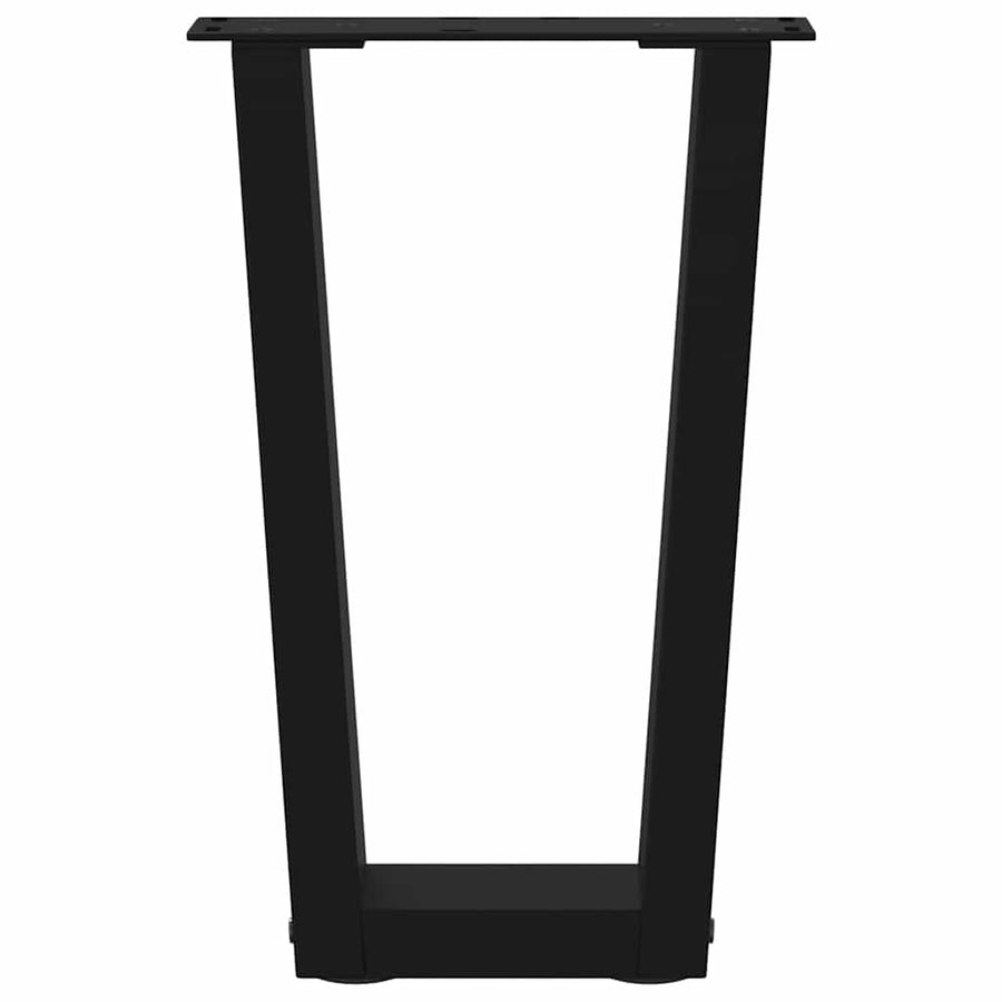 Eettafelpoten 2 st V-vormig 28x(42-43,3) cm staal zwart