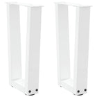 Coffee table legs 2 pcs V-shaped 28x(42-43.3) cm steel white
