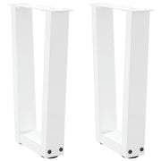 Coffee table legs 2 pcs V-shaped 28x(42-43.3) cm steel white
