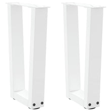 Eettafelpoten 2 st V-vormig 28x(42-43,3) cm staal wit