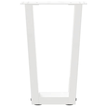 Eettafelpoten 2 st V-vormig 28x(42-43,3) cm staal wit
