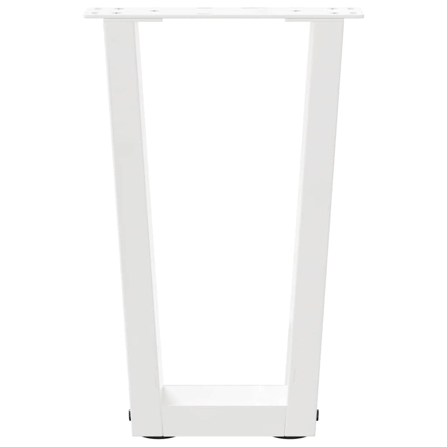 Eettafelpoten 2 st V-vormig 28x(42-43,3) cm staal wit