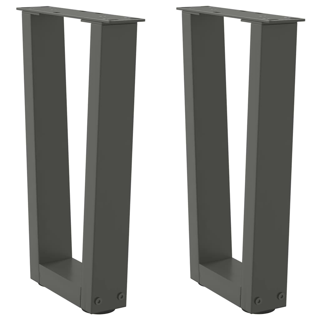 Eettafelpoten 2 st V-vormig 28x(42-43,3) cm staal antraciet