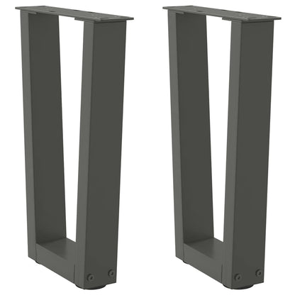 Eettafelpoten 2 st V-vormig 28x(42-43,3) cm staal antraciet