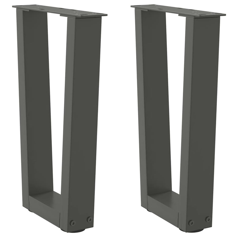 Eettafelpoten 2 st V-vormig 28x(42-43,3) cm staal antraciet