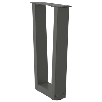 Eettafelpoten 2 st V-vormig 28x(42-43,3) cm staal antraciet