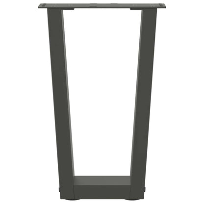 Eettafelpoten 2 st V-vormig 28x(42-43,3) cm staal antraciet